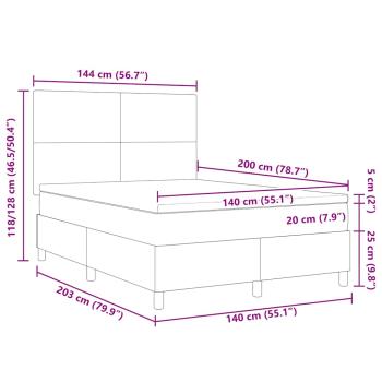 Boxspringbett mit Matratze Hellgrau 140x200 cm Cordstoff