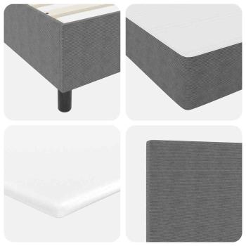 Boxspringbett mit Matratze & LED Licht Grau 140x200 cm Cord-Stoff