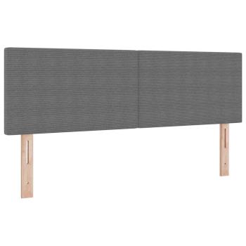 Boxspringbett mit Matratze & LED Licht Grau 140x200 cm Cord-Stoff