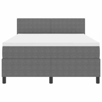 Boxspringbett mit Matratze & LED Licht Grau 140x200 cm Cord-Stoff