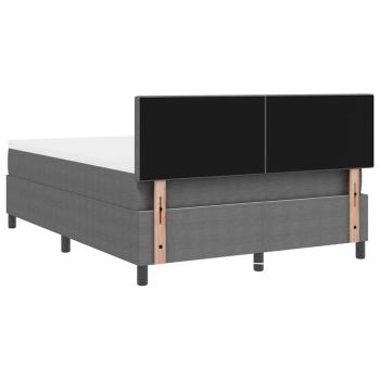 Boxspringbett mit Matratze & LED Licht Grau 140x200 cm Cord-Stoff