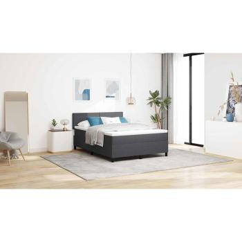Boxspringbett mit Matratze & LED Dunkelgrau 140x200 cm Cord-Stoff