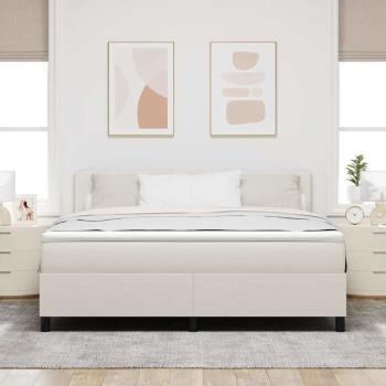 Boxspringbett mit Matratze & LED Creme Super King Kordstoff