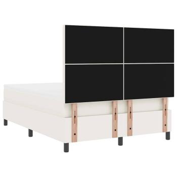 Boxspringbett mit Matratze&LED Creme 140x200 cm Cord-Stoff