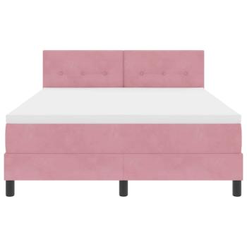 Boxspringbett mit Matratze Rosa 140x190 cm Samt