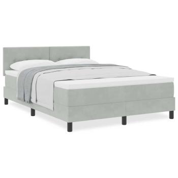 Boxspringbett mit Matratze Hellgrau 160x200 cm Samt