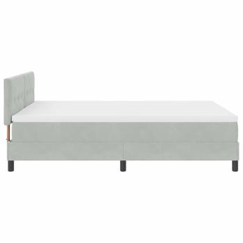 Boxspringbett mit Matratze Hellgrau 160x200 cm Samt