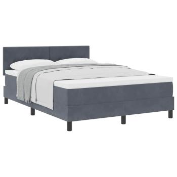 Boxspringbett mit Matratze Dunkelgrau 160x200 cm Samt