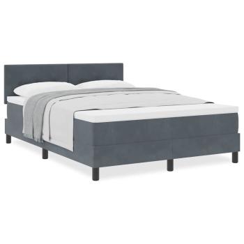 Boxspringbett mit Matratze Dunkelgrau 160x200 cm Samt