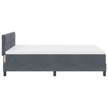 Boxspringbett mit Matratze Dunkelgrau 160x200 cm Samt