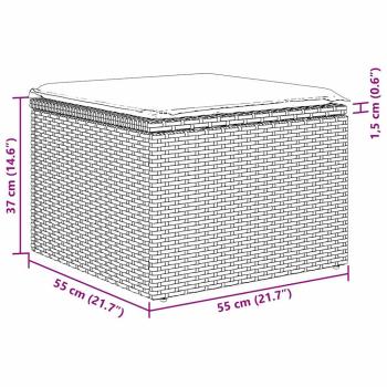 7-teiliges Garten-Sofa-Set mit Kissen in Braun aus Poly-Rattan