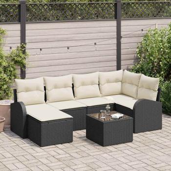 ARDEBO.de - 6-teiliges Garten-Sofa-Set mit Kissen Braun Poly-Rattan