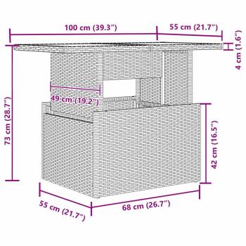 7-teiliges Garten-Sofa-Set mit Kissen Hellgraues Poly-Rattan