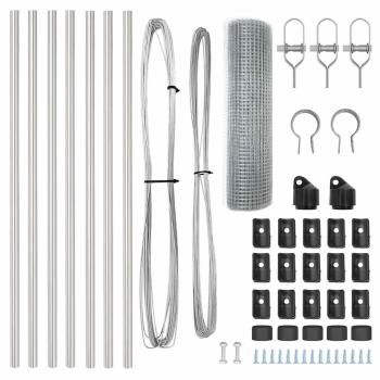 Zaunpfosten Set 2er Set Verzinkter Stahl 10 x 0.5 m Langlebig