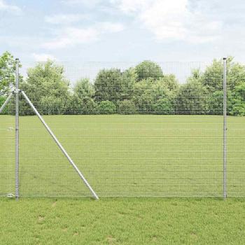 ARDEBO.de - Zaunpfosten Set 2er Set Verzinkter Stahl 10 x 1,5 m Langlebig