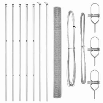 Zaunpfosten Set 2er Set Verzinkter Stahl 10 x 1,5 m Langlebig