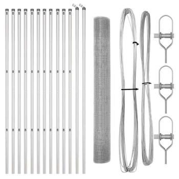 25 m Zaunpfosten Set Set mit 2 Feuerverzinkter Stahl