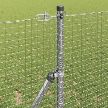 Schweißdrahtzaun mit 13 Pfosten 1,2x25 m Verzinkter Stahl