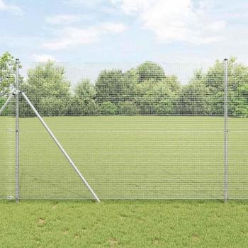 ARDEBO.de - geschweißter Maschendrahtzaun mit 13 Pfosten 1,6x25 m verzinkter Stahl