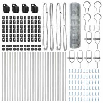Schweißdrahtzaun mit 13 Pfosten 0,8x50 m Verzinkter Stahl