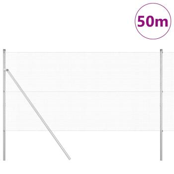 geschweißter Drahtzaun mit 13 Pfosten 1,2 x 50 m verzinkter Stahl