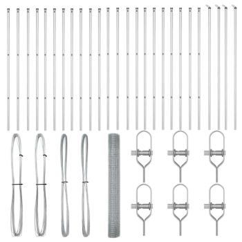 Schweißen Drahtzaun mit 13 Pfosten 1,4x50 m Galvanisierter Stahl