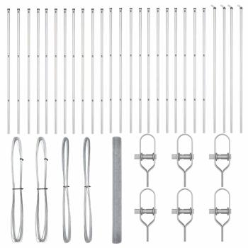 Geschweißter Drahtzaun mit 13 Pfosten 1.5x50 m Verzinkter Stahl