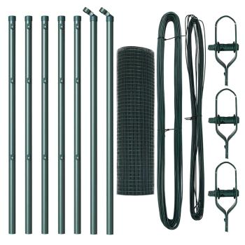 Zaunpfosten Set Set mit 2 Grün Metall 10 x 0.5 m Langlebig