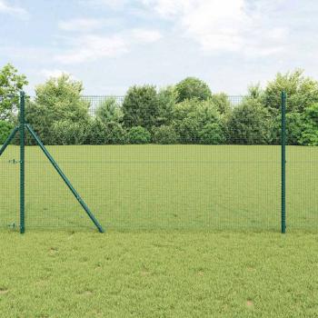 ARDEBO.de - Zaunpfosten-Set 2er Set Grün Stahl, PVC 10 x 1 m Robust