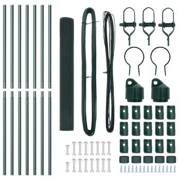 Zaunpfosten-Set 2er Set Grün Stahl, PVC 10 x 1 m Robust