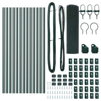 Zaunpfosten-Set Set von 2 Grün Metall 25 x 0,5 m Langlebig