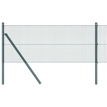 Schweißdrahtzaun mit 13 Pfosten Grün 0.6x25 m Stahl