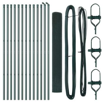 Metallzaunpfosten Set 2er Set Grün Metall, PVC-Beschichtung