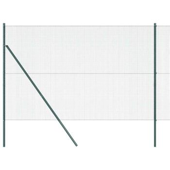 geschweißter Drahtzaun mit 13 Pfosten Grün 1,5x25 m Stahl