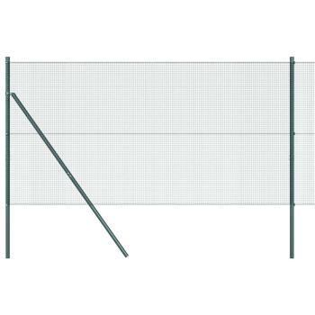 Schweißdrahtzaun mit 13 Pfosten Grün 1x50 m Stahl