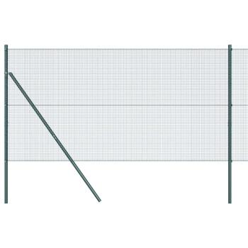 Geschweißter Drahtzaun mit 13 Pfosten Grün 1,4x50 m Stahl