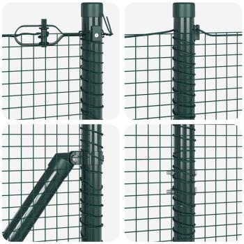 Geschweißter Drahtzaun mit 13 Pfosten Grün 1,4x50 m Stahl