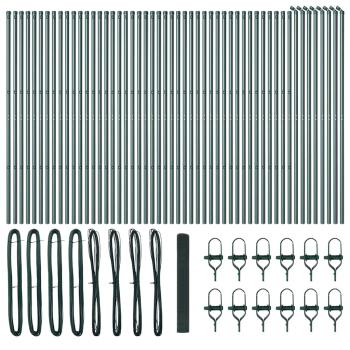 geschweißter Drahtzaun mit 13 Pfosten Grün 1x100 m Stahl