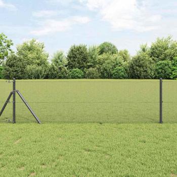 ARDEBO.de - Geschweißter Drahtzaun, bodenverankert 10 x 0,5 m Grau Netz