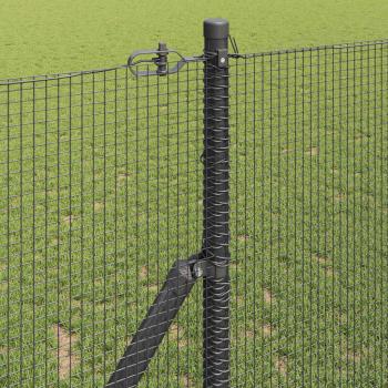 Graues Zaunpfosten-Set Set aus 2 Grau Metall 10 x 1 m Langlebig