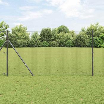 ARDEBO.de - Metallzaunpfosten-Set Set aus 2 Grau Metall und Kunststoff