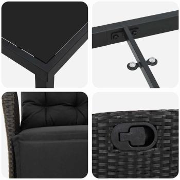 7-teiliges Garten-Dining-Set Schwarz Poly-Rattan