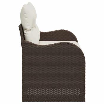 2-Sitzer Garten-Sofa mit Stauraum & Kissen Braun Poly-Rattan