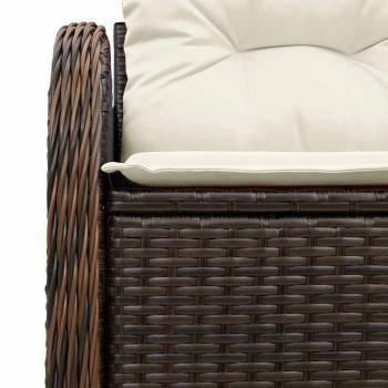 2-Sitzer Garten-Sofa mit Stauraum & Kissen Braun Poly-Rattan