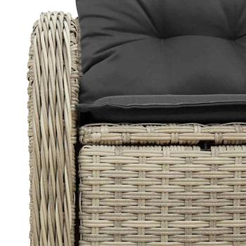 2-Sitzer Gartensofa mit Stauraum und Kissen Hellgrau Poly Rattan