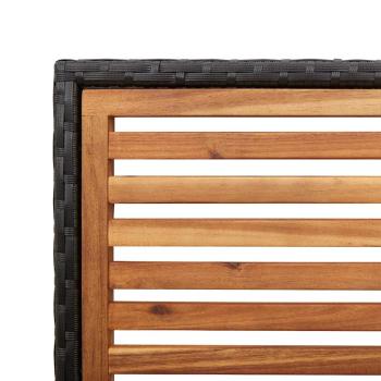 Stapelbare Gartenstühle mit Kissen, 2 Stück, Schwarz, Poly Rattan