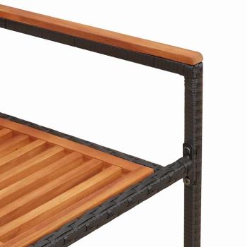 Stapelbare Gartenstühle mit Kissen, 2 Stück, Schwarz, Poly Rattan