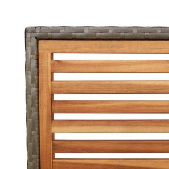 Stapelbare Gartenstühle mit Kissen, 2 Stück, Grau, Poly Rattan