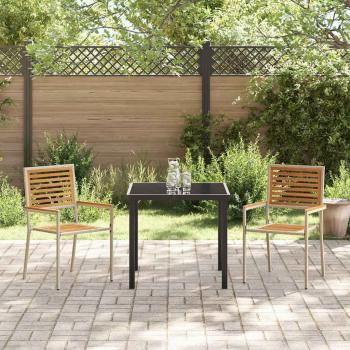 Stapelbare Gartenstühle mit Kissen 2 Stück Beige aus Poly Rattan