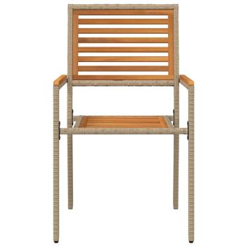 Stapelbare Gartenstühle mit Kissen 2 Stück Beige aus Poly Rattan